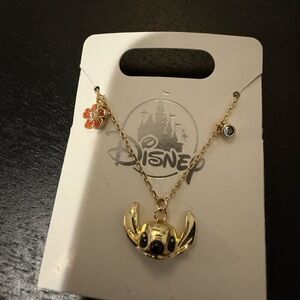 Disney parks Stitch Gold Necklace with Charms